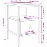  Noćni ormar Crni hrast 34 x 36 x 50 cm Konstruirano drvo | shoptok.hr