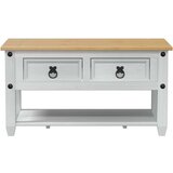  Klubska miza s predalom Bela 85 x 50 x 45 cm Masivno borovo les, (5000295376) | Shoptok.si