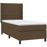  Krevet s oprugama i madracem tamnosmeđi 90 x 190 cm od tkanine | shoptok.hr