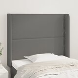  Uzglavlje s ušima sivo 103x16x118/128 cm od umjetne kože | shoptok.hr