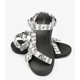 Resti White and black women's sandals with bow Oyall | Shoptok.si
