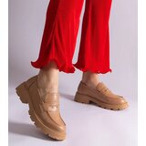 Gemre Dark beige women's loafers made of eco leather Violanda | Shoptok.si