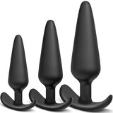 SuperLove Silicone Anal Plug Training Set for Beginners & Advanced Black | Shoptok.si