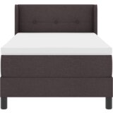  Postelja z vzmetnico Temno rjava 200 x 90 cm Poliester, (5000126276) | Shoptok.si