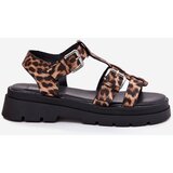 Boto Ladies Eco Leather Sandals With Buckles Leopard Jeneliena | shoptok.hr