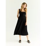 Reserved Midi haljina s mješavinom viskoze - crno | shoptok.hr