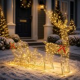  Reindeer vuče saonice LOVIISA 450 LED lampica Topla bijela | shoptok.hr