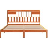 vidaXL Knjižna postelja brez vzmetnice vošč. rjava 180x200 cm borovina | Shoptok.si