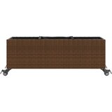  Vrtna sadilica s kotačima 3 posude smeđa 107x32x38 cm poliratan | shoptok.hr