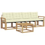vidaXL Zunanja garnitura za sedenje z blazino 5 pcs Bela in krem, (5000282187) | Shoptok.si