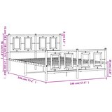  Metalni okvir kreveta uzglavlje i podnožje bijeli 140 x 190 cm | shoptok.hr