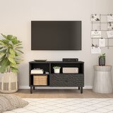 TV ormarić crni 80x33x46 cm od masivnog drva manga | shoptok.hr