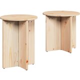 vidaXL Klubska miza 2 pcs Naravna 41.5 x 41.5 x 41 cm Trdna borovina, (5000073335) | Shoptok.si