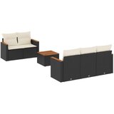  Vrtna sedežna garnitura 6-delna z blazinami črna poli ratan | Shoptok.si