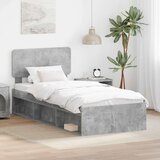  Konstrukcija postelje z vzglavjem Betonsko siva 90 x 190 cm, (5000102751) | Shoptok.si