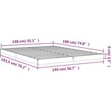  Okvir za krevet 140x190 cm od masivnog drva | shoptok.hr