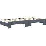  Dnevni krevet s pomoćnim ležajem i ladicama tamno sivi 90x190 cm baršun | shoptok.hr