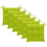  Vrtne stolice s jarko zelenim jastucima 6 kom masivna tikovina | shoptok.hr