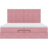  Okvir kreveta s madracima ružičasti 200x200cm baršunasti | shoptok.hr