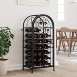 vidaXL Vinsko stojalo za 33 steklenic črno 45x36x100 cm kovano železo | Shoptok.si