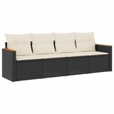  The Living Store Vrtna sedežna garnitura 4-delna z blazinami črna poli ratan - Vrtna Sedežna Garniture, (21451025) | Shoptok.si