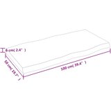 Stolna ploča tamnosmeđa 100x50x(2-6) cm obrađena hrastovina | shoptok.hr