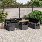  9-dijelni set vrtnih sofa s jastucima crni od poliratana | shoptok.hr