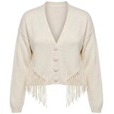 TRENDYOLMILLA Trendyol ženski duks Ecru V-Neck Tassel Hem Knitwear Cardigan Twoaw27Hi00122 | Eponuda.com