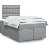 vidaXL Box spring postelja z vzmetnico svetlo siva 120x200 cm blago Cene