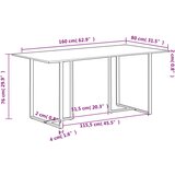  Blagovaonski stol 160 cm od masivnog obnovljenog drva | Eponuda.ba
