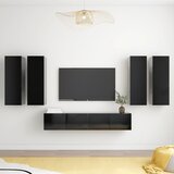 vidaXL Komplet TV omaric 6-delni črna iverna plošča | Shoptok.si