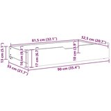 vidaXL Ladice ispod kreveta 2 kom voštano smeđe 95x55x16cm od borovine | shoptok.hr