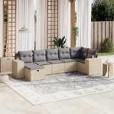  7-dijelni set vrtnih sofa s jastucima bež od poliratana | shoptok.hr
