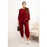 Kesi Włoski Cotton set sweatshirt + pants dark burgundy | Shoptok.si