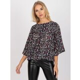 Fashion Hunters Black loose blouse with a floral print ZULUNA Cene