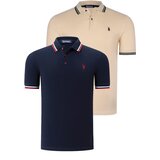 Dewberry DUAL SET T8594 MENS T-SHIRT-NAVY BLUE-BEIGE Cijene
