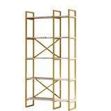 Kalune Design Bijeli/u zlatnoj boji regal u mramornom dekoru 87,5x175 cm Monica – | shoptok.hr