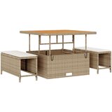  3-dijelni vrtni set za blagovanje s jastučićima bež poli ratan akacija | shoptok.hr