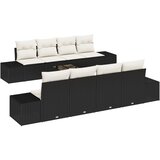 vidaXL set vrtnog namještaja od 7 komada s jastučićima crni poli ratan | shoptok.hr