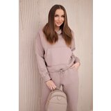 Kesi Insulated set with a sweatshirt tied at the bottom dark beige | Shoptok.si