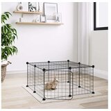  Kavez za ljubimce s 12 panela i vratima crni 35 x 35 cm čelični | shoptok.hr