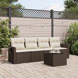  5-dijelni set vrtnih sofa s jastucima poliratan smeđi | shoptok.hr
