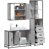 vidaXL 3-dijelni set kupaonskog namještaja siva boja hrasta drveni | shoptok.hr