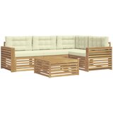  Set vanjskih sofa 5 kom. Bijela i krem Poliester | shoptok.hr