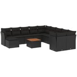 Maison Chic Seti vrtnega pohištva - Vrtna garnitura - Vrtni pohištvo set 12-delna z blazinami črn poli ratan, (21810192) | Shoptok.si
