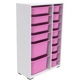 Hanah home Višenamjenska komoda Rine 2D4K8U v2, 69,5 x30 x109 cm, Bijelo-roza | Eponuda.ba