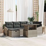  7-dijelni vrtni kauč set s jastučićima sivi poli ratan | shoptok.hr