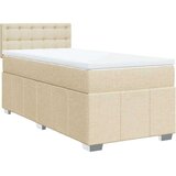 vidaXL Krevet s oprugama i madracem krem 90 x 190 cm od tkanine | shoptok.hr