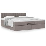 vidaXL otomanski krevet s madracem smeđesivi 180x200 cm od tkanine | shoptok.hr