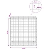  Gabion s 5 mm žicom i mrežom 5x5 cm 50x30x50 cm Pocinčani čelik | shoptok.hr